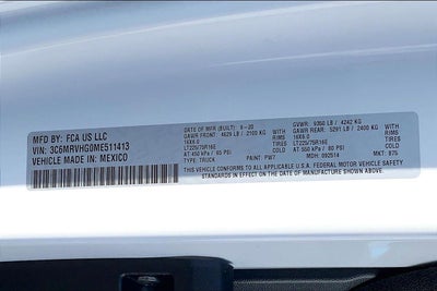 2021 RAM ProMaster Cargo Van Cargo Van High Roof 159' WB