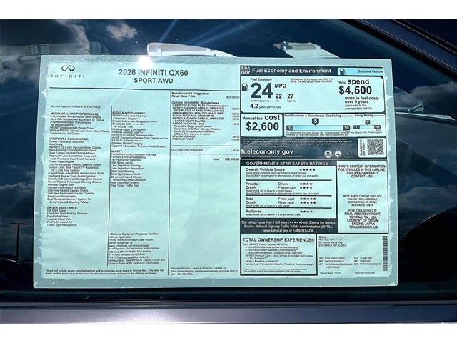 2026 INFINITI QX60 Sport AWD