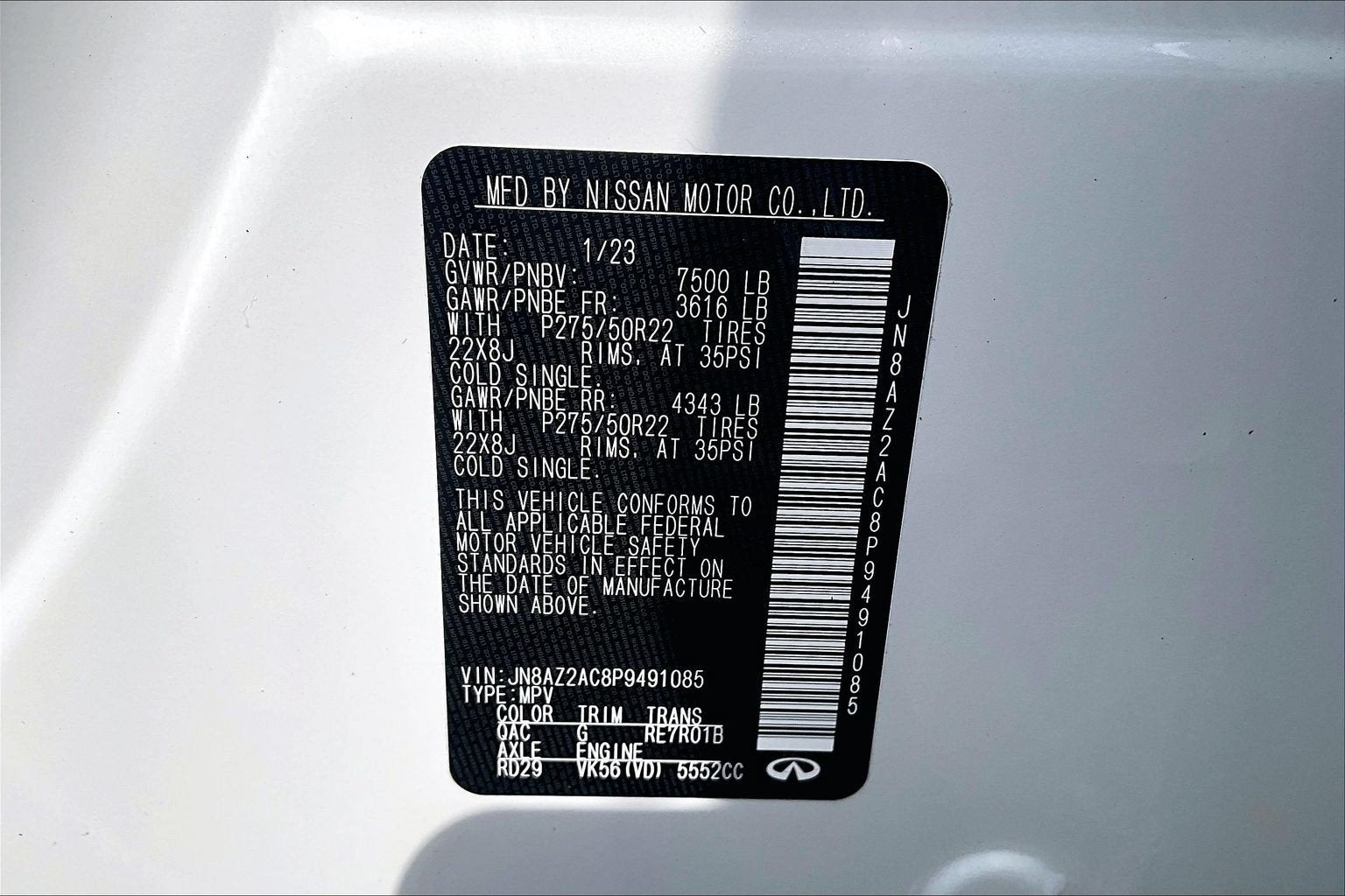 2023 INFINITI QX80 PREMIUM SELECT 4WD