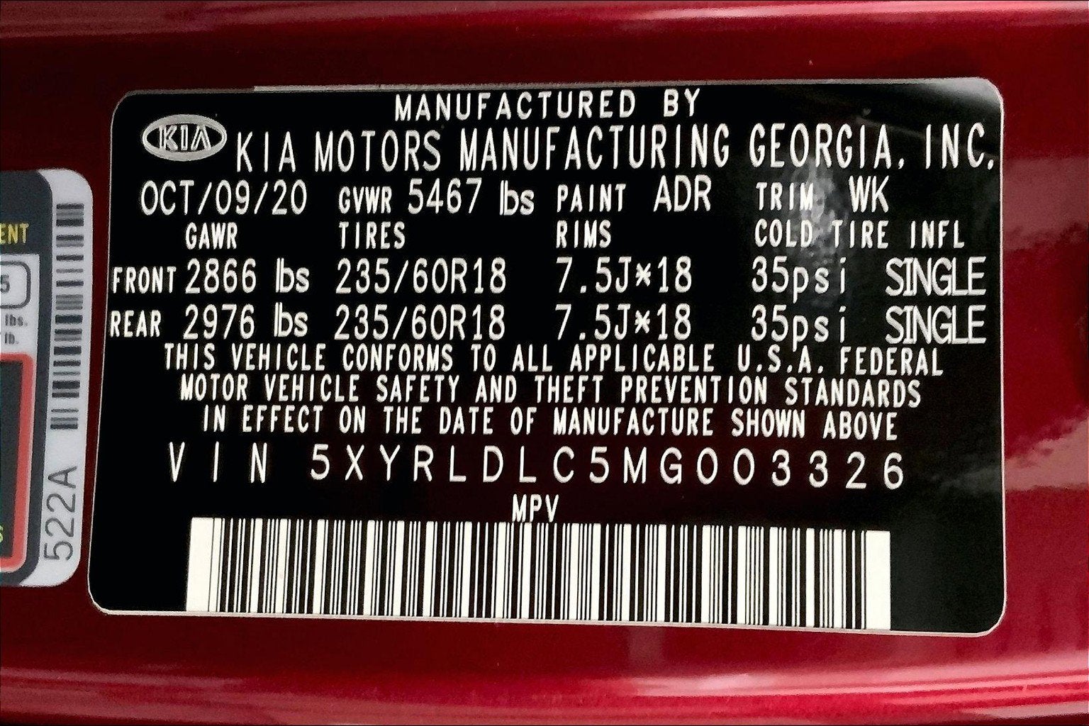 2021 Kia Sorento S